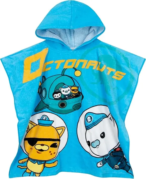 OCTONAUTS Towel Poncho | Kids Hooded Towel | Cotton Poncho Towel | One Size Blue, ocpo7174