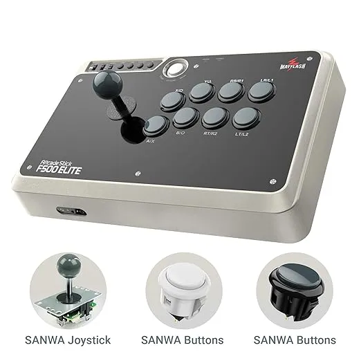 May Flash F500 Elite USB Video Game Controller, Compatible with Xbox Series S/X, Xbox One, Switch, PlayStation 4, PC Windows