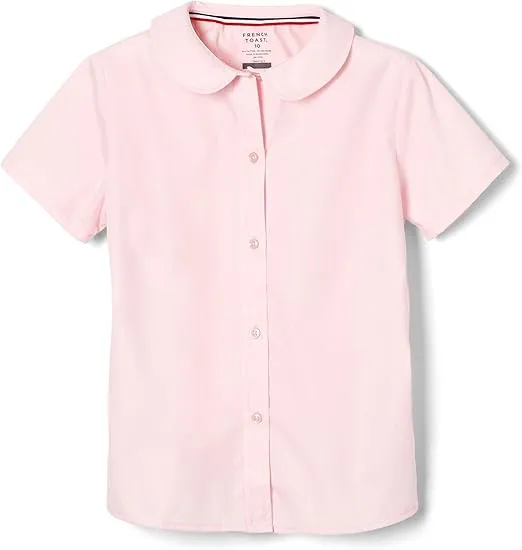 French Toast Girl's Short Sleeve Peter Pan Collar Blouse (Standard and Plus)