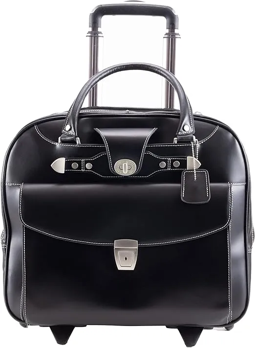 Wheeled Ladies' Laptop Briefcase, Black