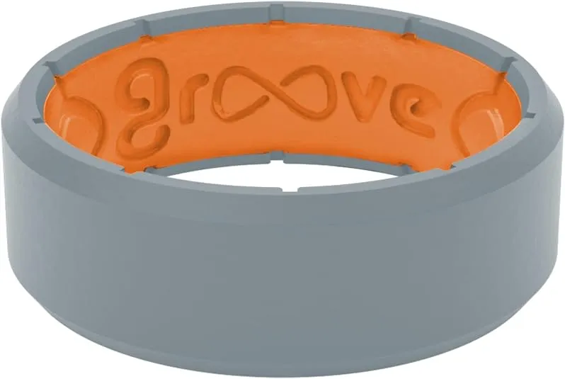 Groove Life Edge Silicone Ring - Breathable Rubber Wedding Rings for Men, Lifetime Coverage, Unique Design, Comfort Fit Ring