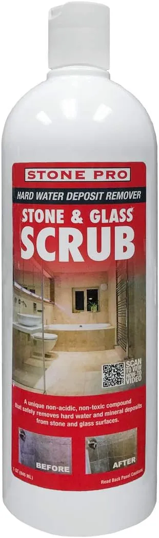 StonePro – Stone & Glass Scrub (1 Quart – 32 Fl Oz) (For Cleaning Granite Countertops, Travertine Showers, Glass Shower Doors & Glass Shower Enclosures)
