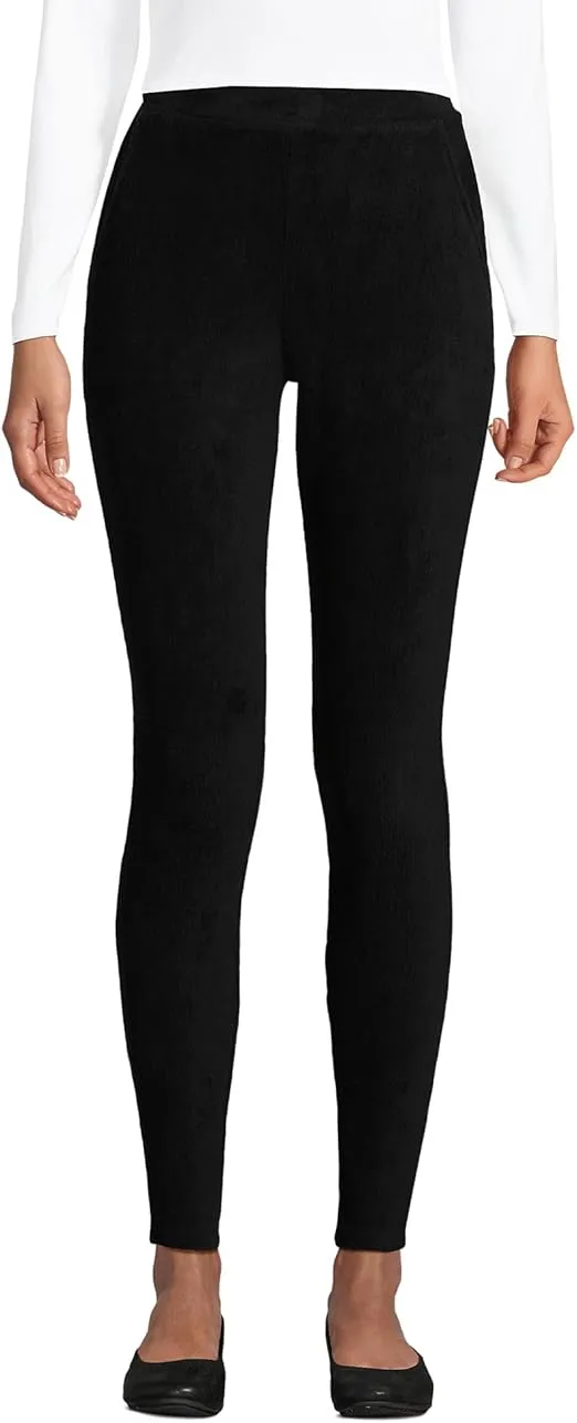 Lands' End Women's Sport Knit High Rise Corduroy Leggings