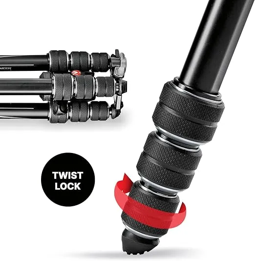 Manfrotto Befree Advanced Camera Tripod Kit with Twist Closure, Travel Tripod Kit with Ball Head, Portable and Compact, Camera Tripod in Aluminium for DSLR, Reflex, Mirrorless, Camera Accessories