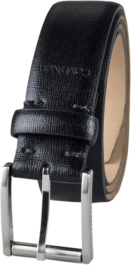 Calvin Klein Men's Modern Dress Minimalist Belt with Classic Harness Buckle