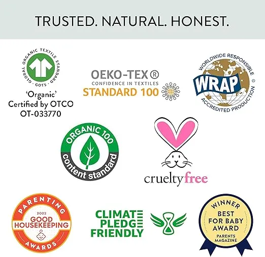 HonestBaby 5-Pack Waffle Henley Long Sleeve Shirts 100% Organic Cotton for Infant Baby and Toddler Boys, Unisex