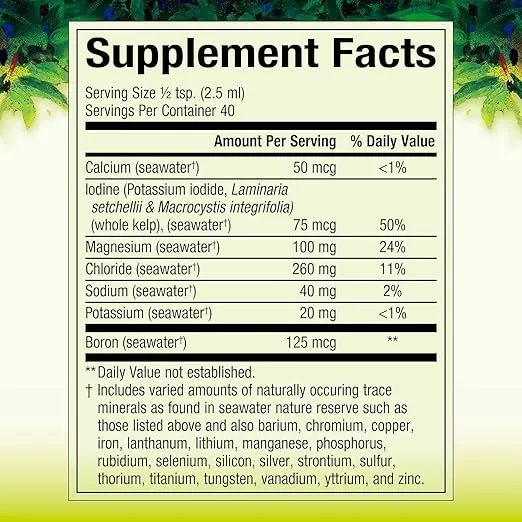 Natural Factors Whole Earth & Sea, Deep Ocean Minerals, 3.38 oz
