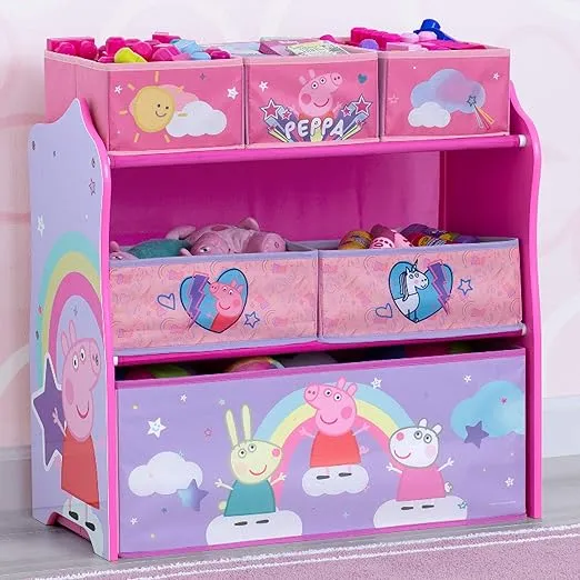 Delta Children Design & Store 6 Bin Toy Storage Organizer, Peppa Pig