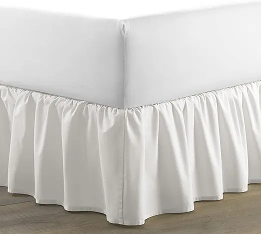 Laura Ashley Home Solid White Ruffled Bedskirt, Twin