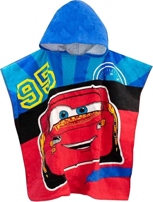 Disney Boys Poncho Cars Red One Size