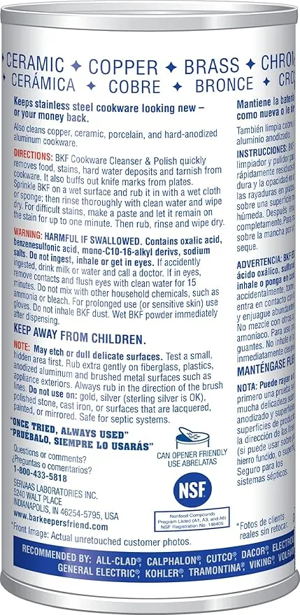 Bar Keepers Friend Superior Cookware Cleanser & Polish | 12-Ounces | 1-Unit