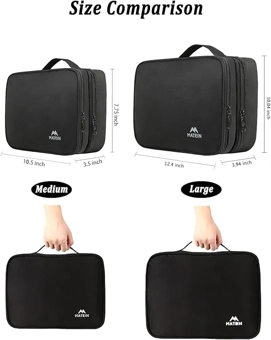 MATEIN Electronics Organizer Travel Case, Water Resistant Cable Organizer Bag for Travel Essentials, Tech Gifts for Men, Storage Bag as Accessories for Phone, Cord, Tablet, Black