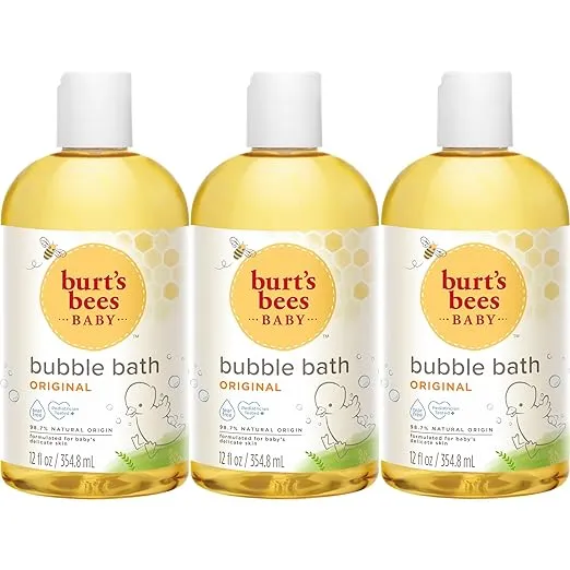 Burt's Bees Christmas Gifts, Baby Bubble Bath, Tear Free Baby Wash - 12 Oz Pack of 3 (Package May Vary)
