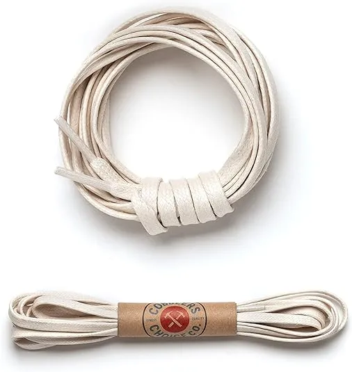 Premium Flat Waxed Cotton Boot Laces - Cobbler's Choice Shoe Laces - Durable and Beautiful Laces!