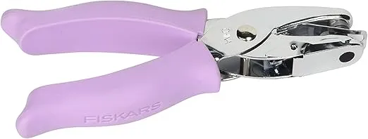 Fiskars 23527097J Circle Hand Punch, 1/4 Inch, Purple
