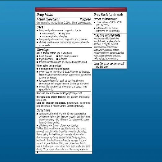 Afrin Allergy Sinus Nasal Spray - Fast and Powerful Nasal Decongestion From Allergies, For Adults and Children 6 Years and Older, 0.50 Fl Oz (Pack of 1)