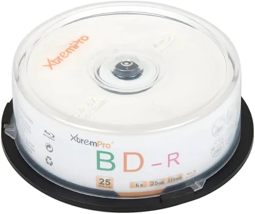 Bd-R 6X 25GB 135min Blu-Ray 25 Pack Blank Discs in Spindle - 11051