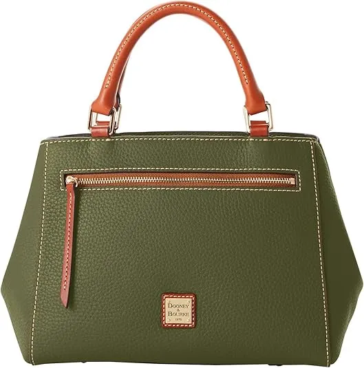 Dooney & Bourke Designer Handbags for Women, Pebble Grain Leather Small Satchel Bag with Crossbody Strap