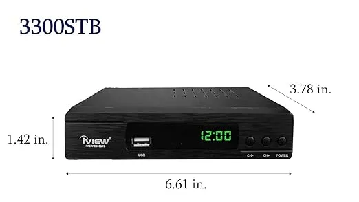 iView 3300STB ATSC Converter Box with Recording, Media Player, Built-in Digital Clock, Analog to Digital, QAM Tuner, HDMI, USB 3300STBA (New firmware)
