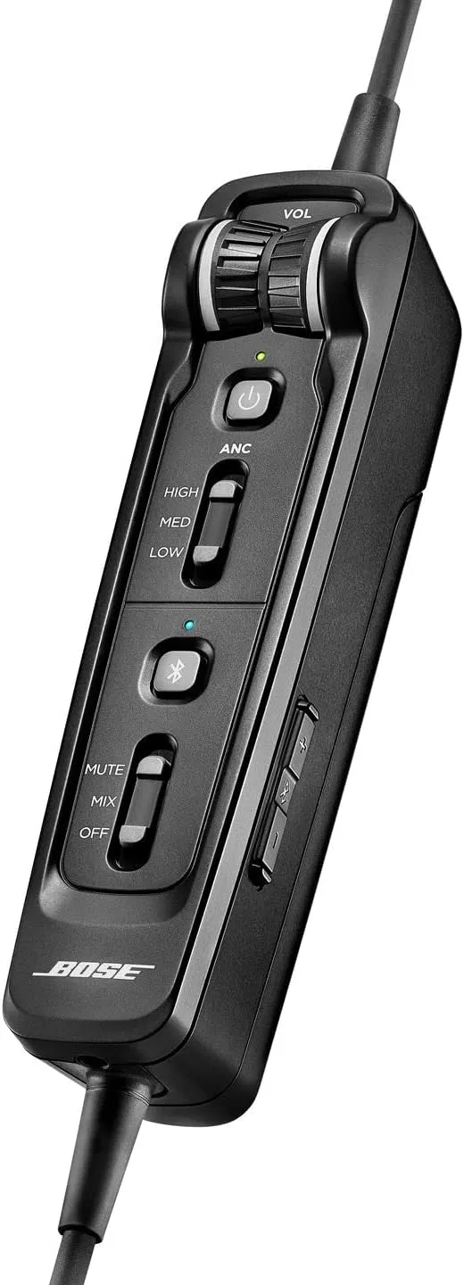 Bose A30 Aviation Headset with Bluetooth, Lightweight Comfortable Design, Adjustable ANR and Noise Cancelling [U174] – Black