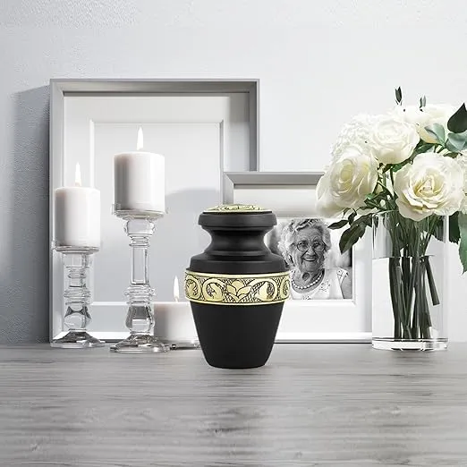 Small Urns for Human Ashes Keepsake - Cremation Urns for Human Ashes, Mini Urns for Human Ashes, Keepsake Urns for Human Ashes - Small, Grecian Black