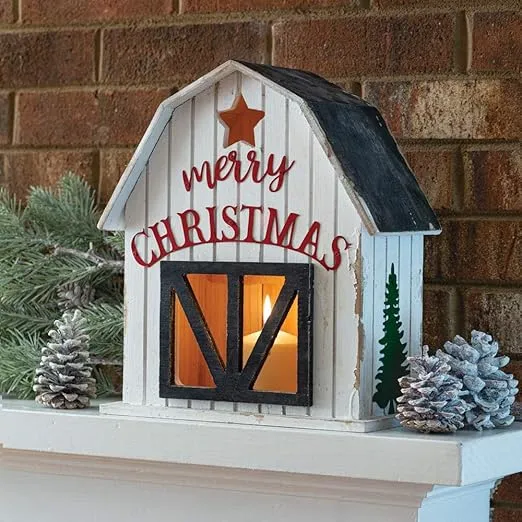 Colonial Tin Works Wooden Holiday Barn Lantern