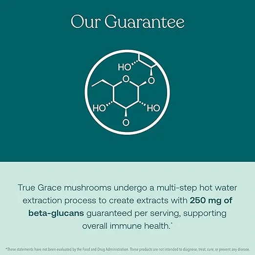True Grace Mushroom Lion's Mane Brain, Nerve & Cognitive Support - 60 Count Capsules - Organic