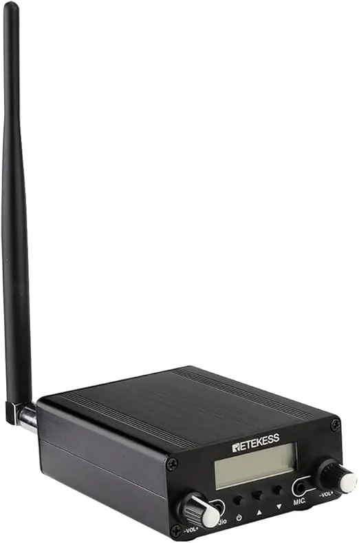 Retekess TR508 FM Transmitter for Church,FM Broadcast Transmitter,Long Range FM Radio Stereo Station with 3.5mm Mic Audio Jack for Drive in Movie,Parking Lot,Home,Library,Fcc Certified