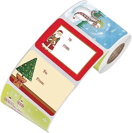 250 Pcs Christmas Gift Tags Christmas Name Tag Stickers Holiday Decorative Presents Tag Xmas Self Adhesive Name Tags