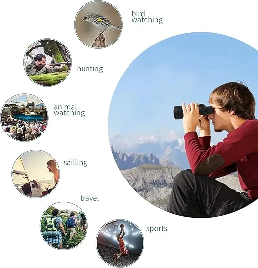 SkyGenius 10 x 50 Binoculars for Adults Powerful Full-Size, Clear Durable Binoculars for Bird Watching Sightseeing Wildlife Watching Traveling Stargazing with Low Light Night Vision