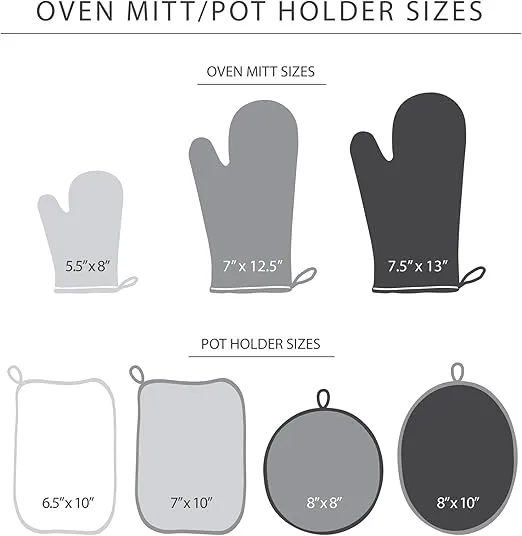 KitchenAid Asteroid Mini Oven Mitt, 5.5"x8", Charcoal Grey 2 Count