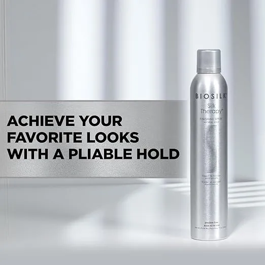 BioSilk Silk Therapy Finishing Spray Natural Hold, Natural-Hold Hairspray For Long-Lasting Styles, Sulfate, Paraben, & Cruelty-Free, 10 Oz