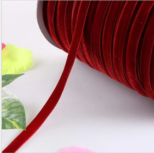 10 Yards Velvet Ribbon Red