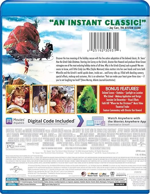 Dr. Seuss' How The Grinch Stole Christmas [Blu-ray]