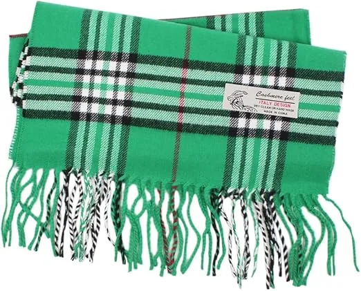 TZ Promise Tartan Plaid Cashmere Feel Classic Soft Luxurious Winter Scarf For Men Women