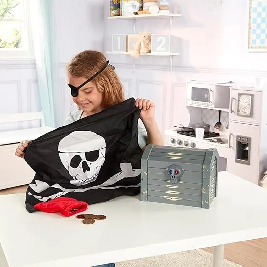 Melissa & Doug Wooden Pirate Chest Pretend Play Set
