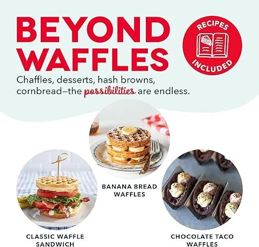 DASH DMW001SL Mini Maker for Individual Waffles, Hash Browns, Keto Chaffles with Easy to Clean, Non-Stick Surfaces, 4 Inch, Silver