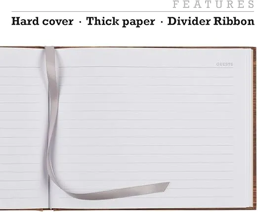 Global Printed Products Wedding Guest Book, 9"x7", Rustic Brown