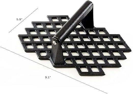 Charcoal Companion CC5159 Cast Iron Grill Marks Press