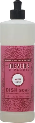 Mrs. Meyer's Clean Day Liquid Dish Soap, Biodegradable Formula, Mum (16 Fl Oz (Pack of 1))