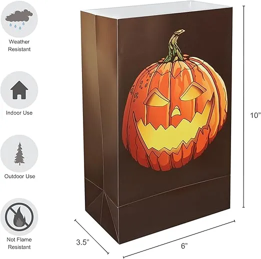 LumaBase 77706 Battery Operated Timer Luminaria Kit, Jack O' Lantern