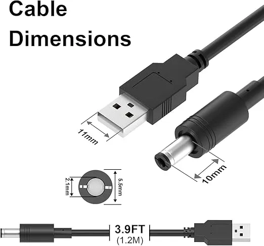 IBERLS USB to DC 5V Power Cable, Universal 5.5 x 2.1mm Charging Cord Camera MP3 MP4, with 10 Connector Plug Jack 5.5x2.5, 4.8x1.7, 4.0x1.7, 4.0x1.35, 3.5x1.35, 3.0x1.1, 2.5x0.7, Micro USB, Type-C