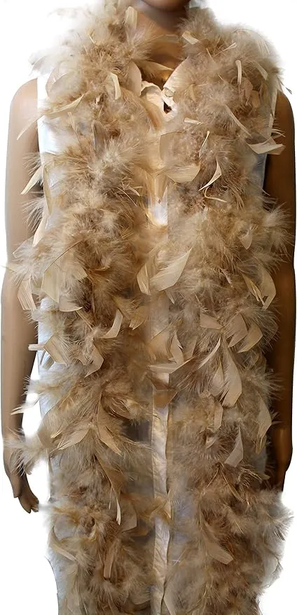 40 Gram 72" Long, Turkey Chandelle Feather Boa, Dancing Wedding Crafting Party Dress Up, Halloween Costume Decoration (brown)