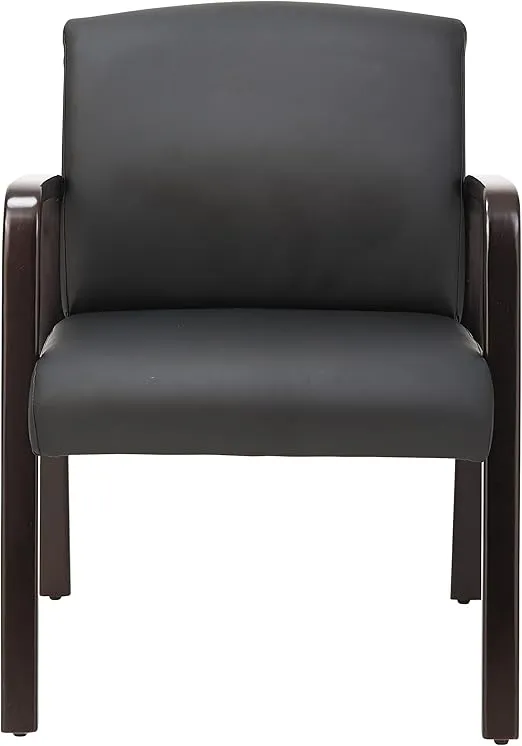 Alera ALERL4319E 24.21 in. x 24.8 in. x 32.67 in. Reception Lounge WL Series Guest Chair - Black/Espresso