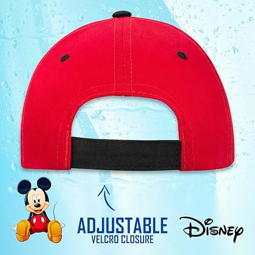 Disney Boys Red - Grey Mickey Mouse Baseball Cap - Dimensional Ears,Comics,Classy, Age 4-7, 2-4 Years