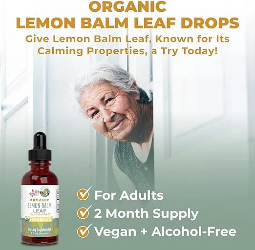 MaryRuth Organics Lemon Balm Leaf | Vegan | Non-GMO | 1 Fl Oz
