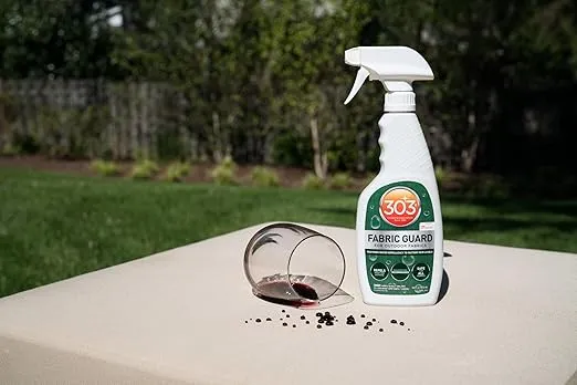 303 Products Fabric Guard - For Outdoor Fabrics - Restores Water Repellent Properties - Repels Moisture & Stains - Manufacturer Recommended - Safe For All Fabrics, 16oz (30605CSR) Packaging May Vary