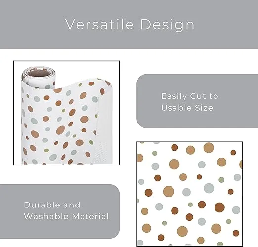 Smart Design Bonded Grip Shelf Liner - 12 Inch x 10 Feet - Non Adhesive, Strong Grip Bottom, Easy Clean Kitchen Drawer, Cabinet, Cupboard Dresser Protector Cover, Non Slip Rubber Mat - Dizzy Dots