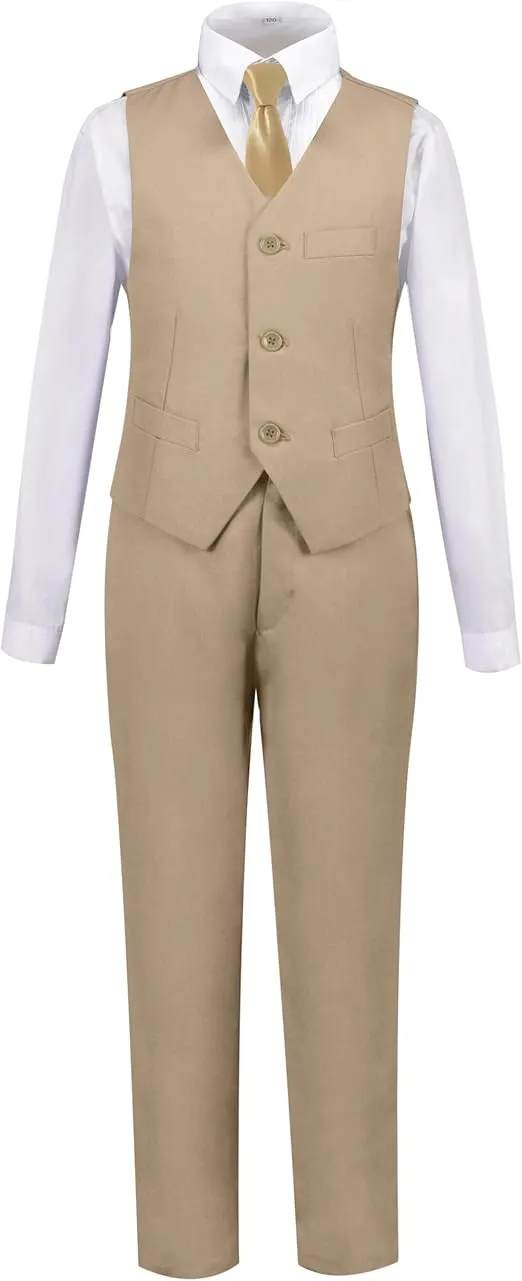 Visaccy Boys Suits Slim Fit Dress Clothes Ring Bearer Outfit
