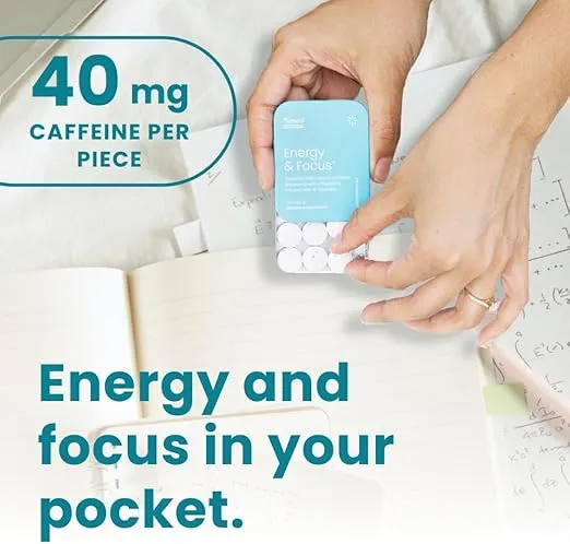 NeuroGum Energy Caffeine Mints (72 Pieces) - Sugar Free with L-theanine + Natural Caffeine + Vitamin B12 & B6 - Nootropic Energy & Focus Supplement for Women & Men - Keto & Vegan, Peppermint Flavor